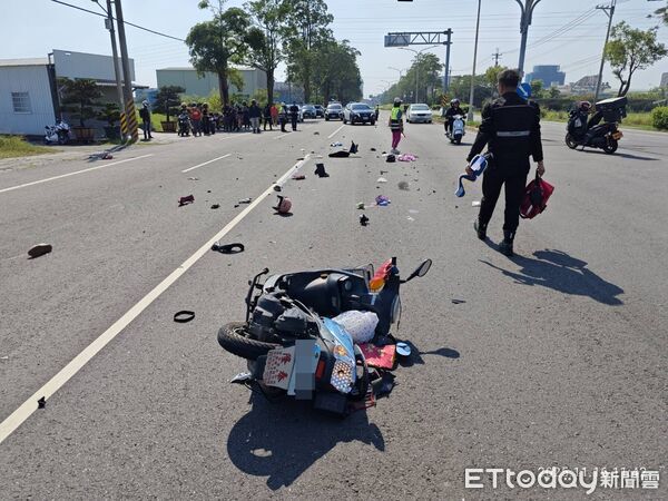 ▲▼台南善化台1線車禍。(圖/民眾提供)
