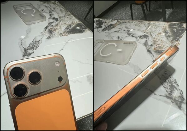 ▲▼國外有人用濕紙巾清潔 iPhone 17 Pro Max 後,宇宙橙的塗層整個被擦掉。(圖/翻攝自x)