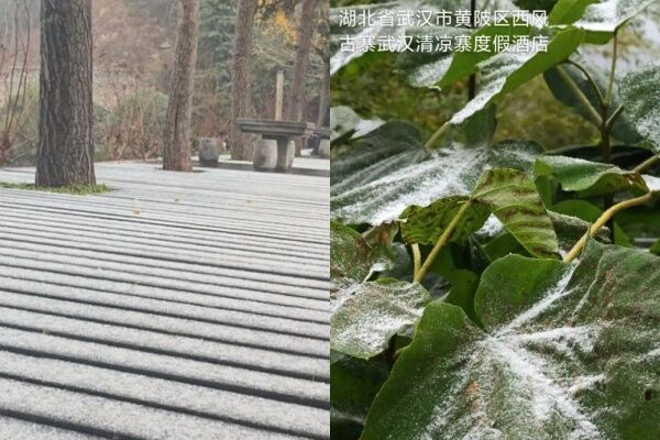 ▲▼武漢下雪了。(圖/翻攝自微博)