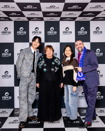 ▲《失樂園》導演蔡銀娟與范少勳到愛沙尼亞首映。(圖/冬候鳥電影、文策院提供)