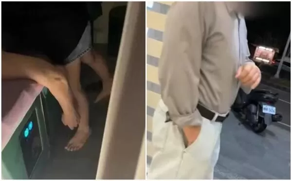 一名男子在越式洗髮店對女按摩師伸鹹豬手,畫面全被錄下。(翻攝Threads畫面)