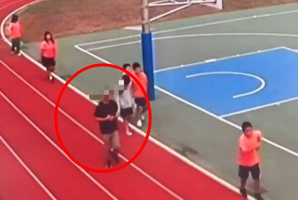 ▲彰化芬園國小一名男老師跑步後突然昏倒。(圖/民眾提供)