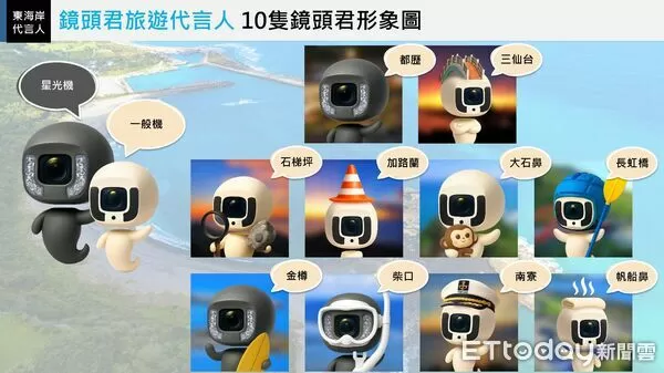 ▲十隻造型鏡頭君。(圖/東管處提供,下同)