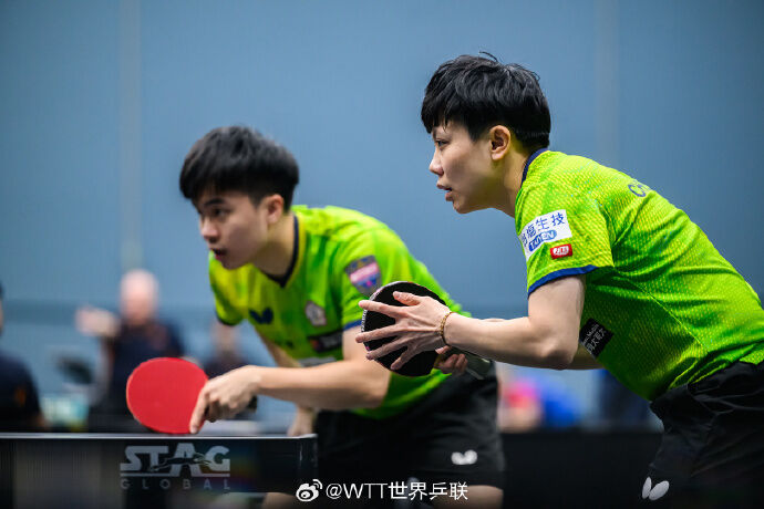 ▲▼台灣黃金混雙林昀儒、鄭怡靜。(圖/翻攝自微博/WTT世界乒联)