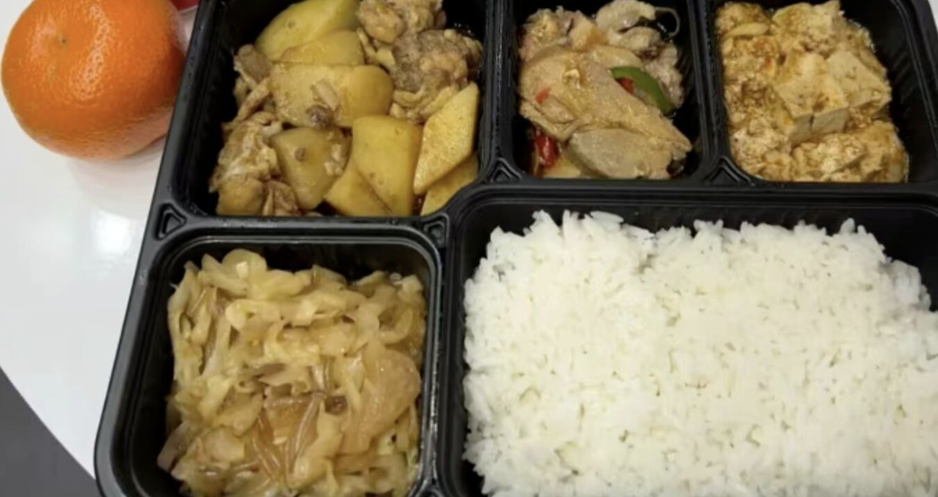 ▲赴德國參展人員食用的便當餐盒。(圖/翻攝瀟湘晨報)