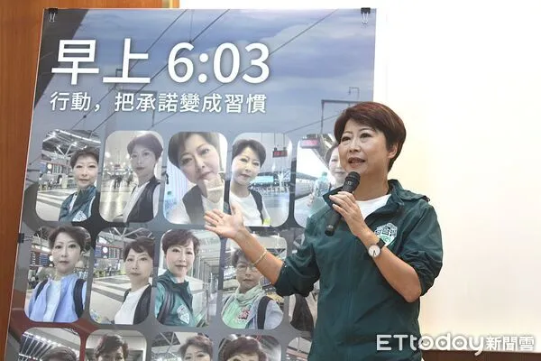 ▲陳亭妃每天清晨6:03搭上首班高鐵北上,形象影片呈現她真實的一天節奏。(圖/記者林東良翻攝,下同)