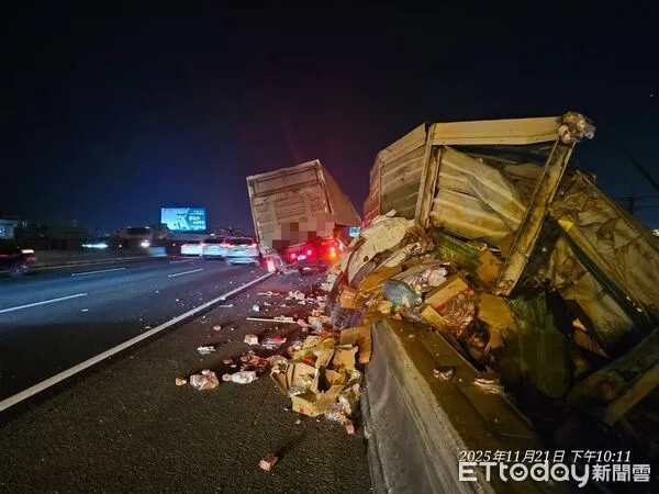 ▲國道1號大雅段傳出死亡車禍。(圖/記者許權毅翻攝)。