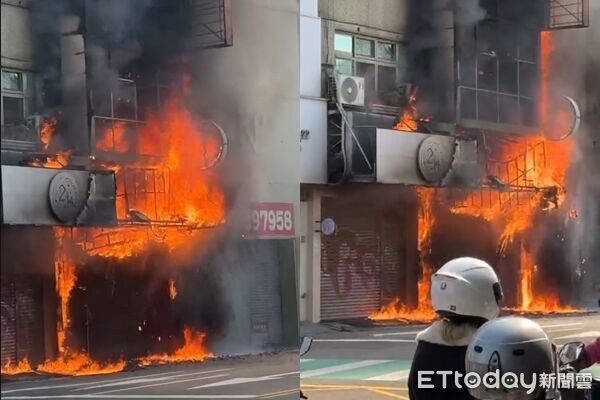 ▲▼台中逢甲商圈球鞋店火警。(圖/記者許權毅翻攝)