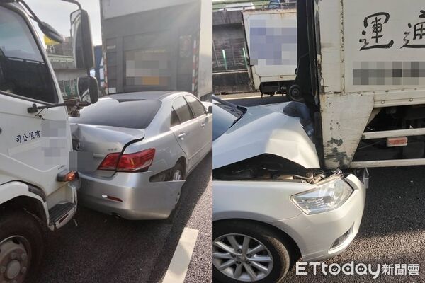 ▲國道1號南向61.5公里(中壢路段)26日下午2時52分發生嚴重事故。(圖/記者沈繼昌翻攝,下同)