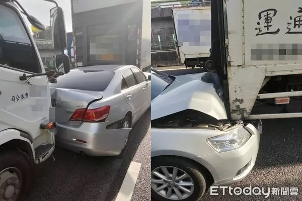 ▲國道1號南向61.5公里(中壢路段)26日下午2時52分發生嚴重事故。(圖/記者沈繼昌翻攝,下同)