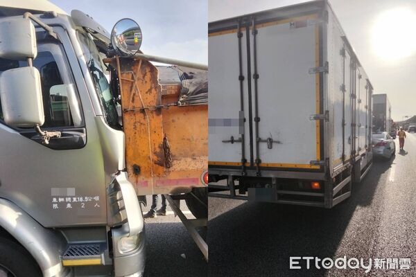 ▲國道1號南向61.5公里(中壢路段)26日下午2時52分發生嚴重事故。(圖/記者沈繼昌翻攝,下同)