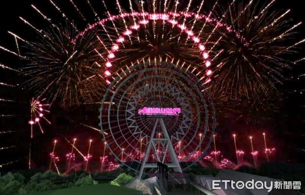 ▲劍湖山摩天輪跨年夜將成煙火施放主體,吸引遊客關注。(圖/記者游瓊華翻攝)