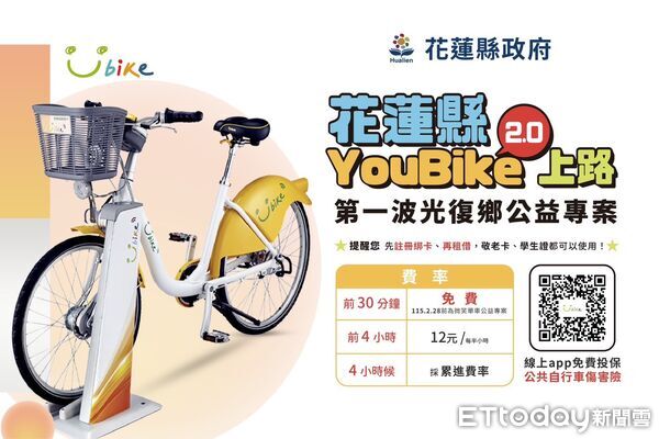 ▲YouBike公共自行車系統即日起於光復鄉啟用。(圖/花蓮縣政府提供,下同)