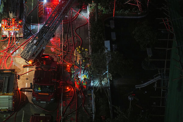 ▲▼香港宏福苑致命火災後的景象。(圖/路透)