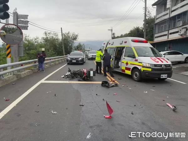 ▲台東市志航路二段發生車禍事故,一名機車騎士身亡 。(圖/記者楊辰東翻攝)