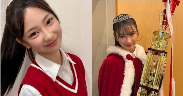 2025日本最可愛國中生由來自鹿兒島的13歲少女穗野(ほの)奪下此稱號。(圖/翻攝自Instagram/jc___hono、翻攝自Instagram jc_misscon_jk)