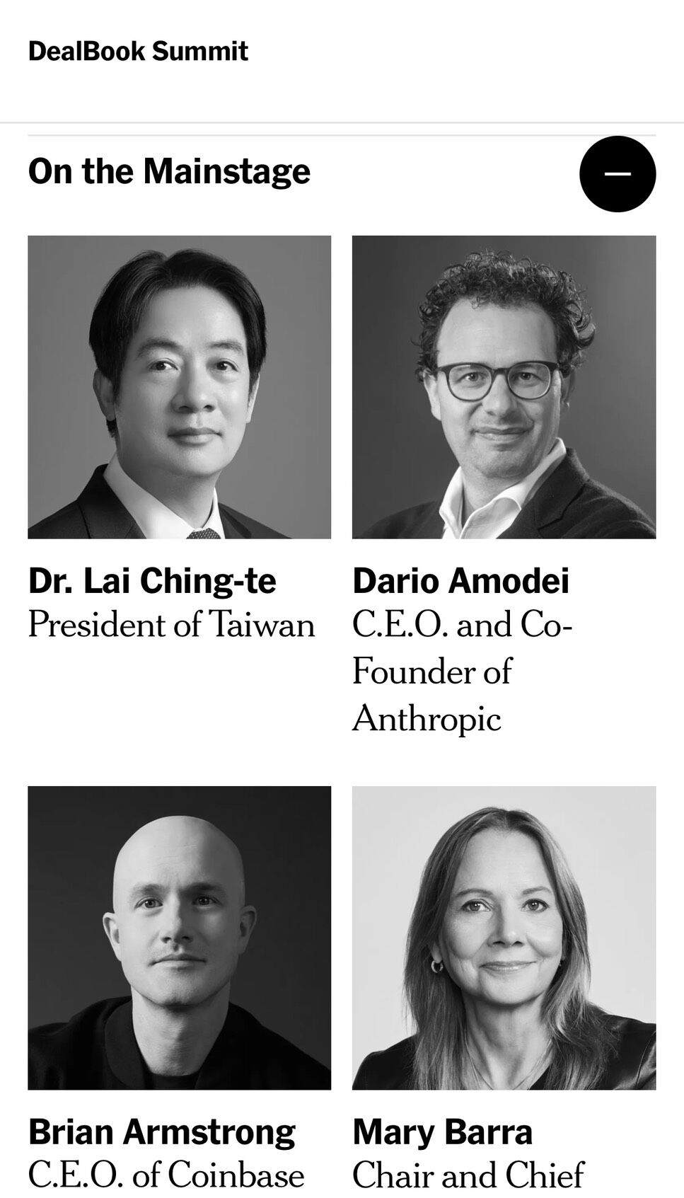 ▲▼總統賴清德3日則以視訊方式參與《紐約時報》年度盛事「DealBook Summit」,並接受專訪。(圖/DealBook Summit官網)