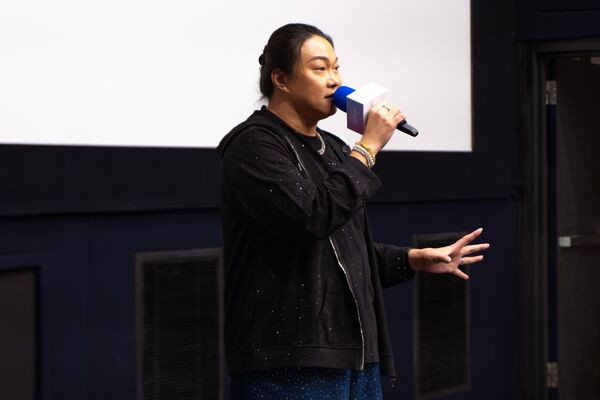 ▲《好孩子》原型人物阿真,在映後座談分享照顧失智症母親的過程。(圖/甲上提供)