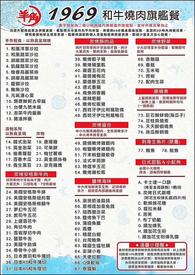 ▲▼台中燒肉吃到飽869起!「羊角炭火燒肉」爽嗑日本A5和牛、牛舌、泰國活蝦、生啤等百種食材無限續。(圖/部落客商妮提供)