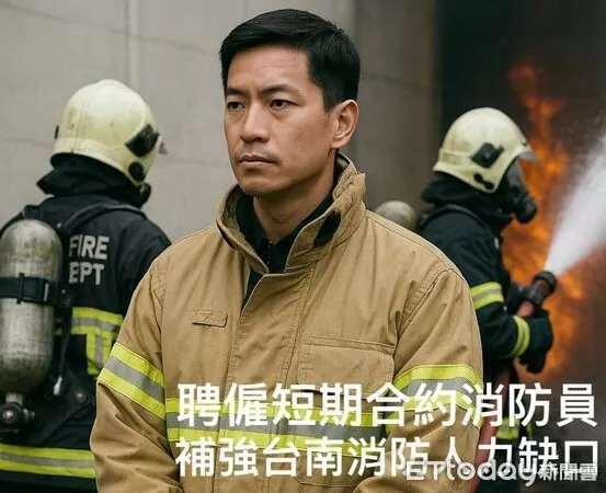 ▲陳以信提出「短期合約消防員」政見,主張先由市府補強消防人力缺口。(圖/記者林東良翻攝,下同)