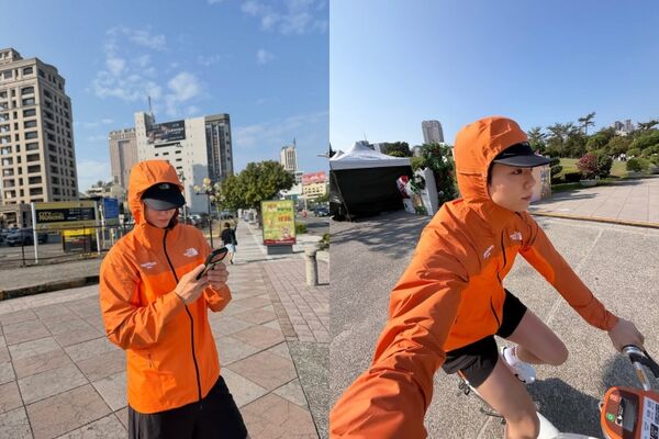 ▲▼朴寶劍終於騎到高雄Ubike!攜惠利朝聖「寶劍樹」。(圖/翻攝自Instagram/bogummy)