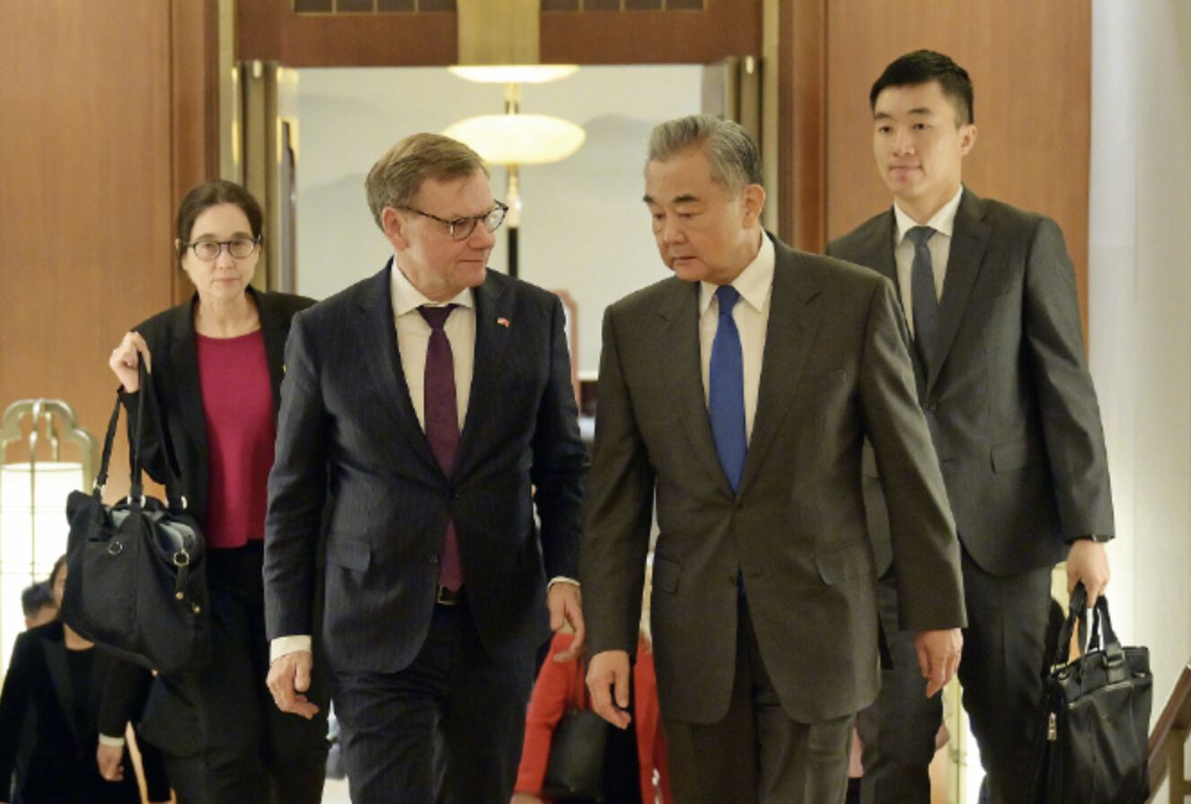 ▲大陸外長王毅與德國外長瓦德富爾在北京會談。(圖/翻攝大陸外交部)