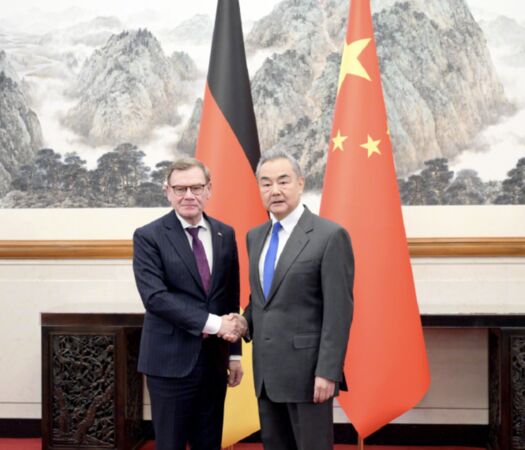 ▲大陸外長王毅與德國外長瓦德富爾在北京會談。(圖/翻攝大陸外交部)