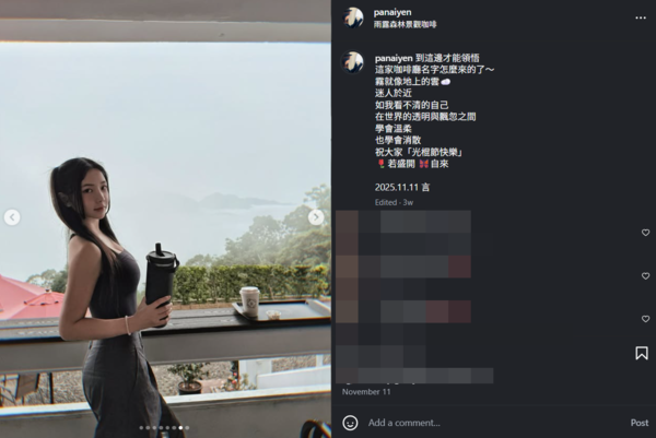 ▲▼小煜前妻。(圖/翻攝自Instagram/panaiyen)