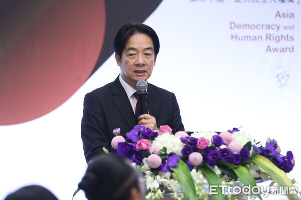 ▲總統賴清德出席亞洲民主人權獎頒獎典禮。(圖/記者林敬旻攝)