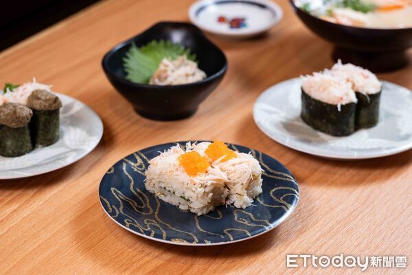 ▲合點壽司松葉蟹、胭脂蝦新商品。(圖/合點壽司提供)