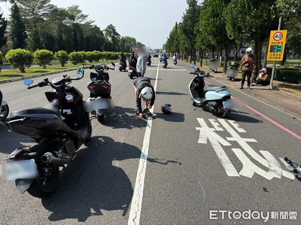 ▲屏科大校園機車事故。(圖/民眾提供)