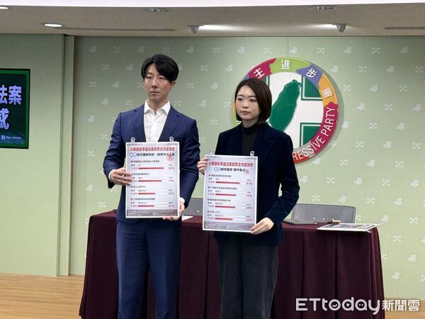▲▼民進黨公布「近期國會爭議法案民眾支持度調查」結果。(圖/記者杜冠霖攝)