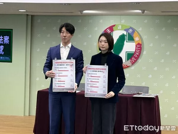 ▲▼民進黨公布「近期國會爭議法案民眾支持度調查」結果。(圖/記者杜冠霖攝)