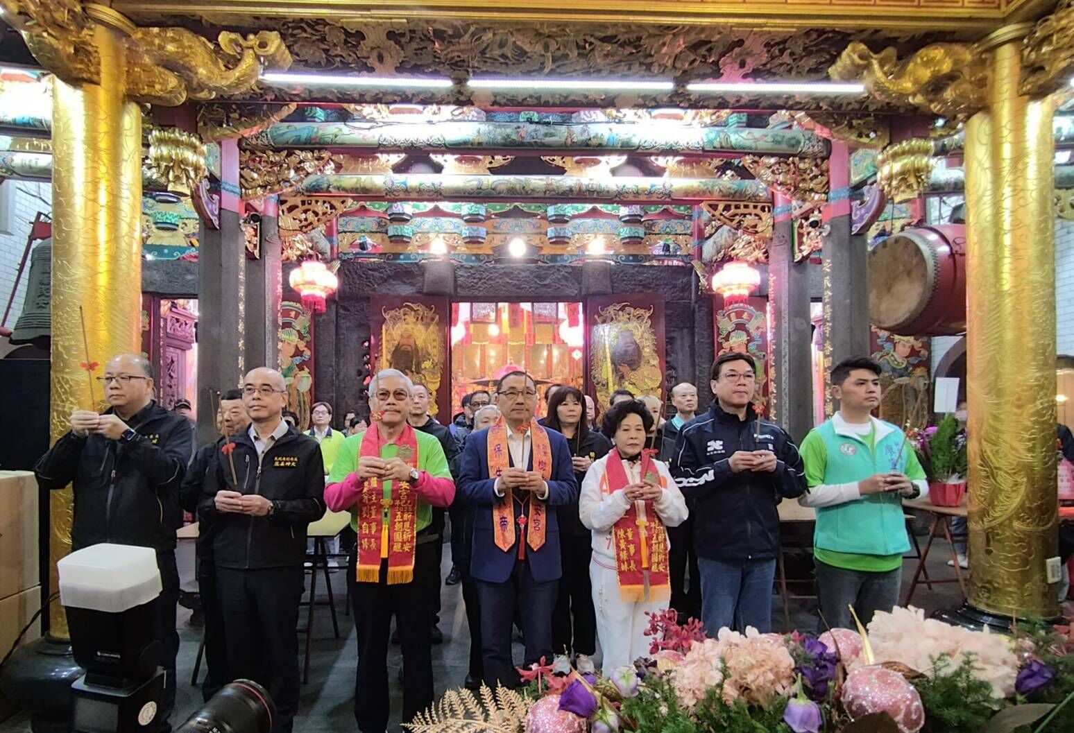 ▲南北保生大帝齊聚樹林賜福 侯友宜參拜。(圖/新北市民政局提供)