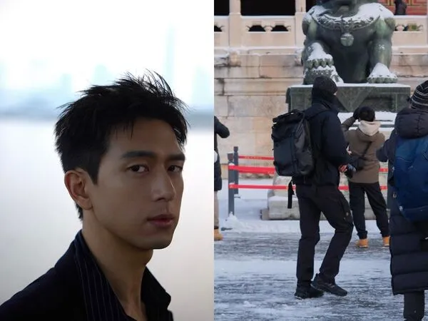 ▲▼北京故宮下初雪吸引大批遊客朝聖,陸劇男神李現低調變裝去拍照。(圖/翻攝自微博)