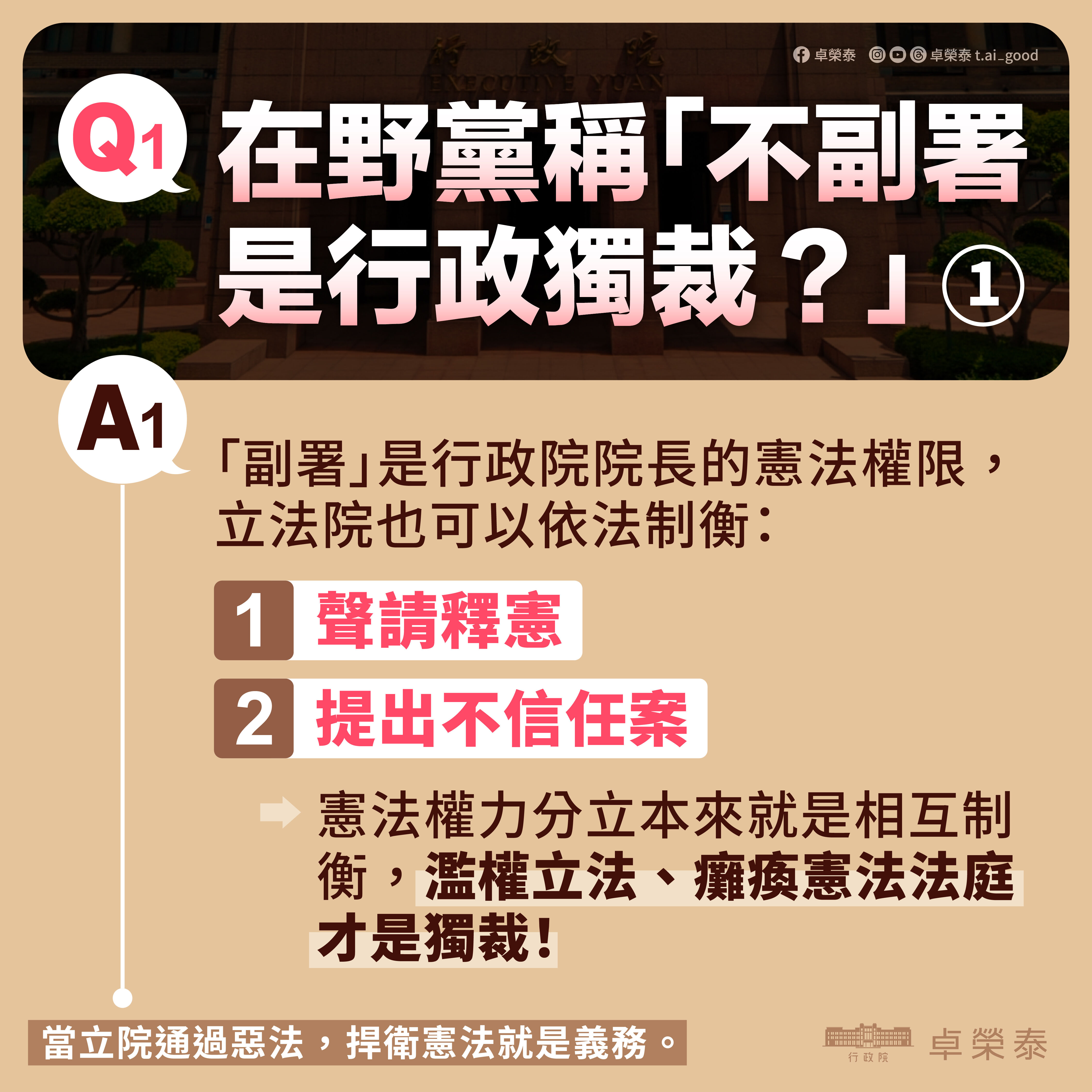 ▲▼行政院不副署說明圖卡。(圖/行政院提供)