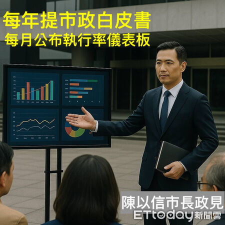 ▲爭取國民黨提名參選台南市長的前立委陳以信,15日提出「市政白皮書」與「市政執行率儀表板」政見,主打制度化透明治理。(記者林東良翻攝)