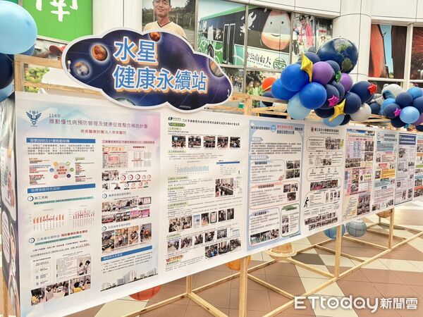 ▲台南市政府舉辦「2025年度國民健康業務成果展」,以「台南健康宇宙城」呈現公共衛生政策成果。(記者林東良翻攝,下同)