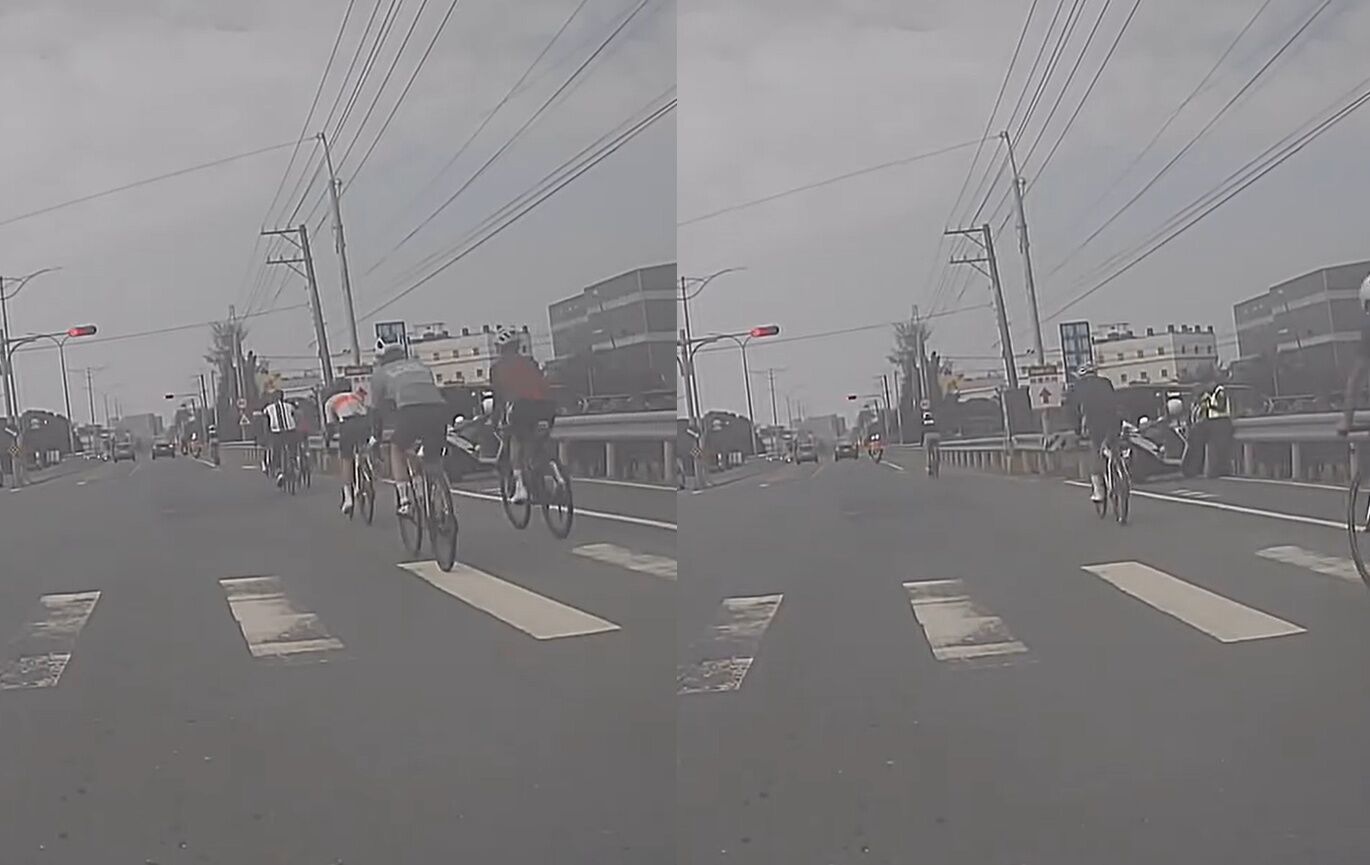 ▲高雄百K單車賽至少10輛單車闖紅燈。(圖/翻攝自Facebook/爆料公社公開版)