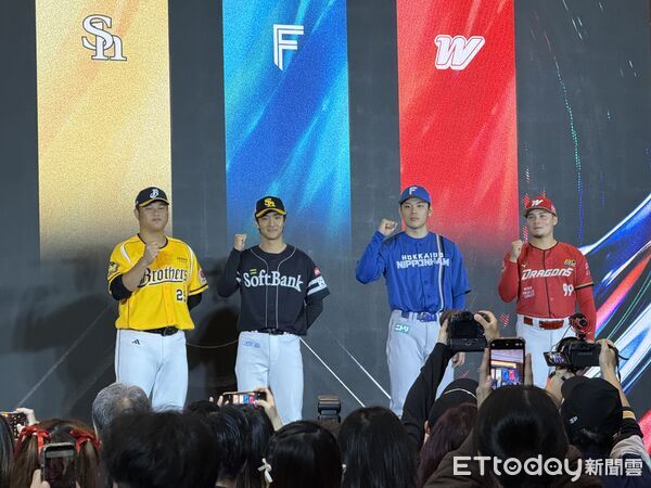 ▲台日交流賽陳俊秀、柳町達、野村祐希、林凱威。(圖/記者楊舒帆攝)