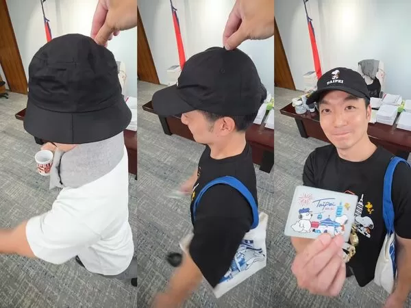 ▲蔣萬安拍攝韓國爆紅的提帽小人短片。(圖/蔣萬安IG)