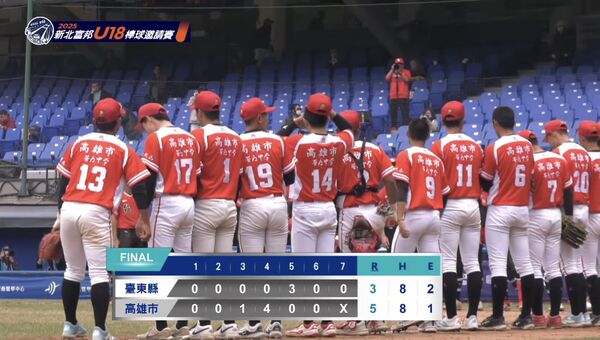 ▲高雄市5比3退臺東縣闖4強。(圖/翻攝自YouTube/緯來體育台)