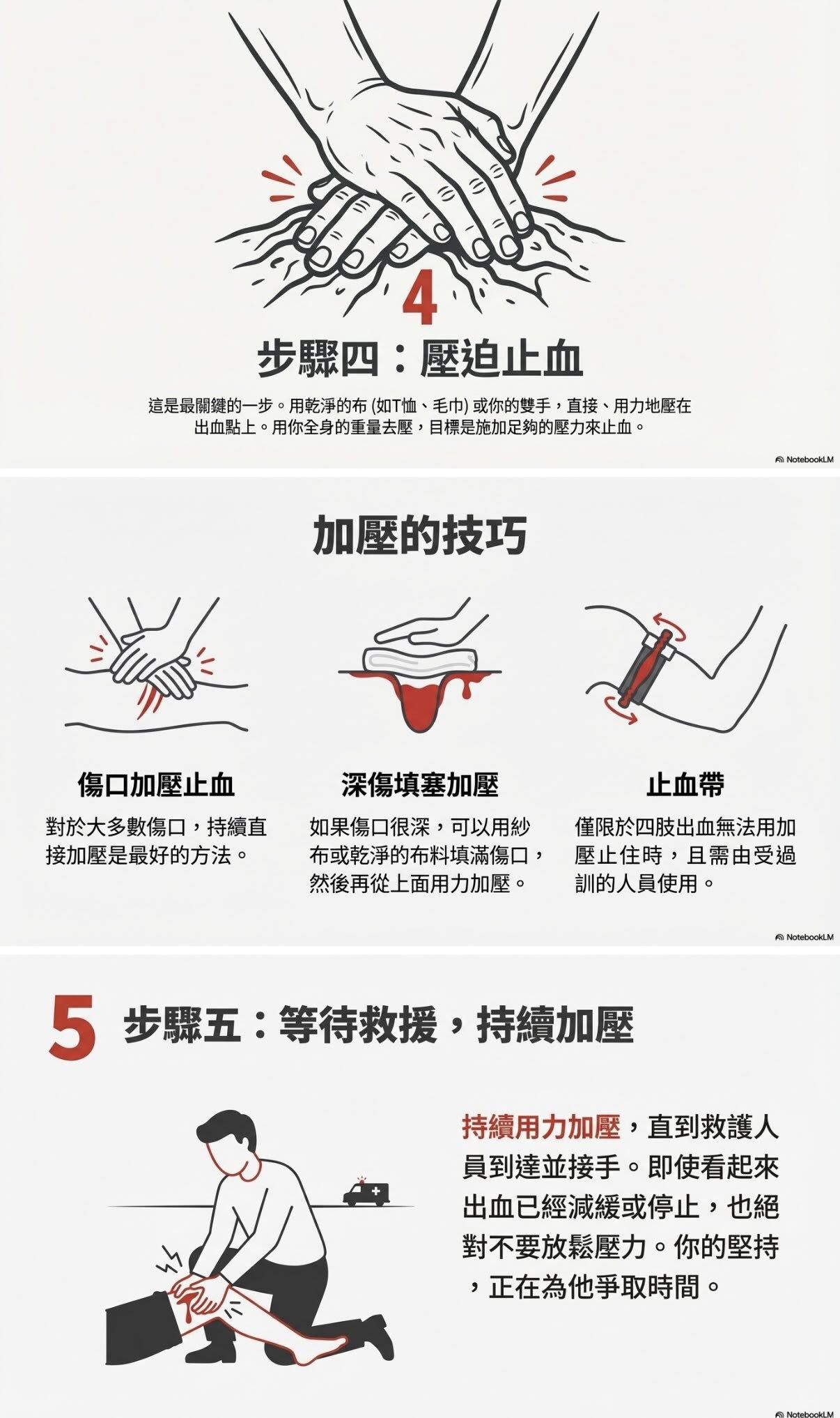 大量出血的判斷與救治。(圖/翻攝自Facebook/Tyfd-K9桃園搜救犬隊)