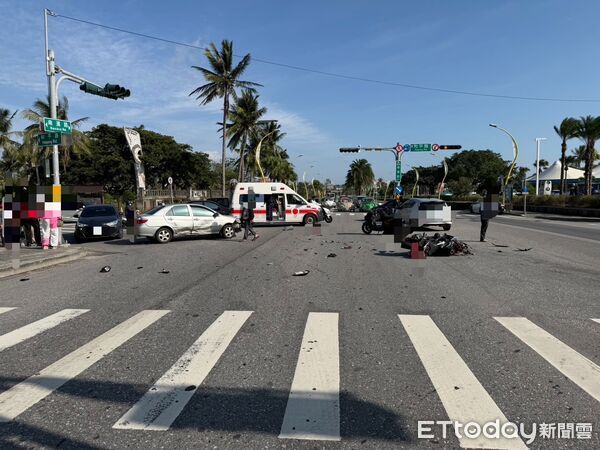 ▲▼花蓮市南濱、和平路口死亡車禍。(圖/記者王兆麟翻攝)