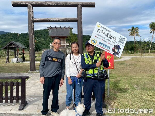▲鹿野警深入龍田神社遺跡強化宣導。(圖/記者楊晨東翻攝)