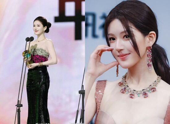 ▲趙露思禮服被出包。(圖/翻攝自微博)