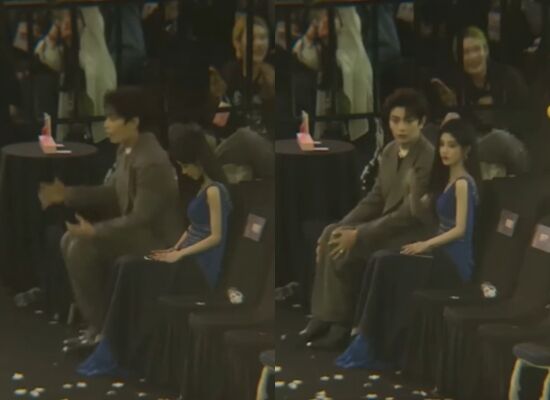 ▲孟子義跌倒。(圖/翻攝自微博)