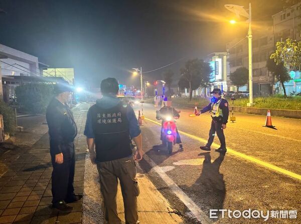 ▲東港警方會同環保局取締噪音。(圖/記者陳崑福翻攝)