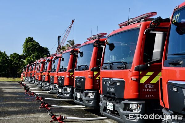 ▲台南市消防局新購16輛消防車全數完成驗收並正式上線,全面提升第一線救災量能。(記者林東良翻攝,下同)