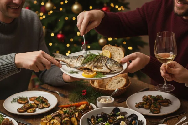 ▲▼聖誕節,聖誕聚餐,聖誕大餐。(AI協作圖/記者張方瑀製作,經編輯審核)